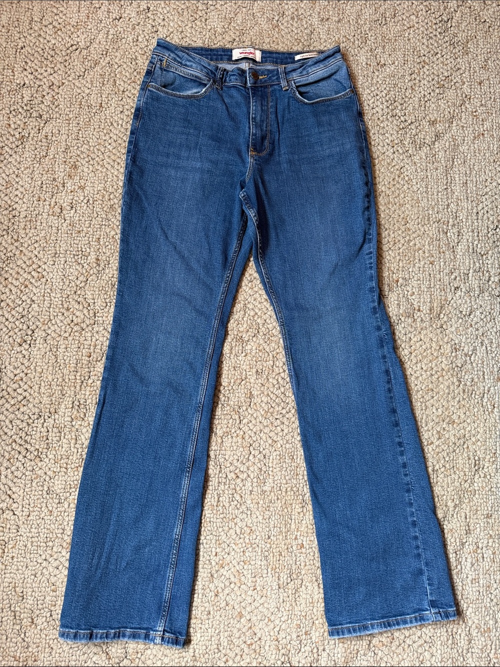Wrangler Women's Blue High-rise Bold Boot Cut Flare Jeans - Classic Mid Wash